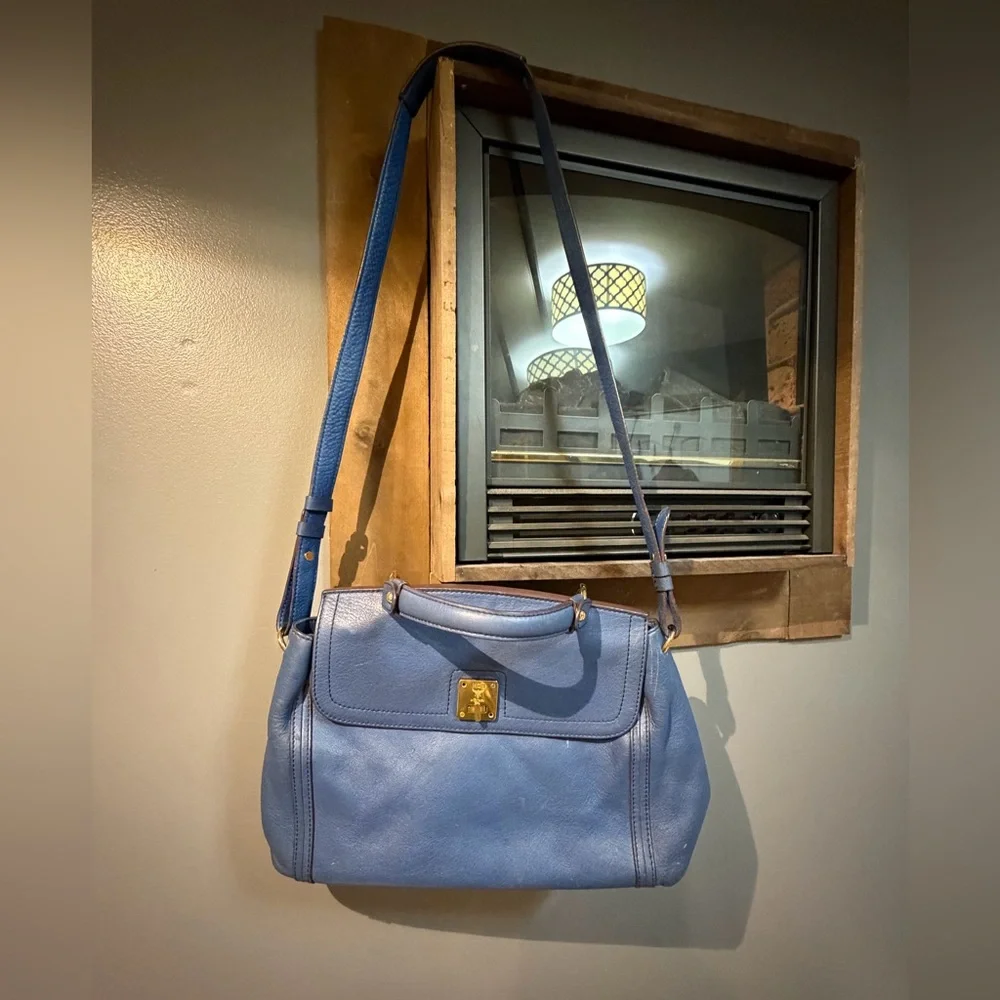 MCM Blue Leather Shoulder Bag - Unbranded - Picture 1 of 15